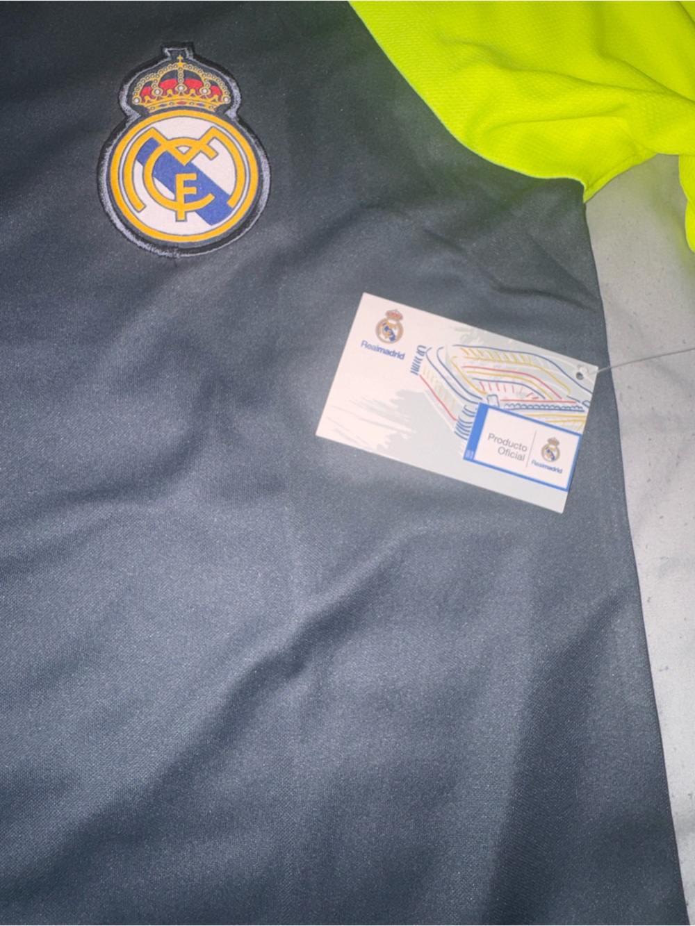 Real Madrid Dark Gray & Neon Yellow Soccer Jersey